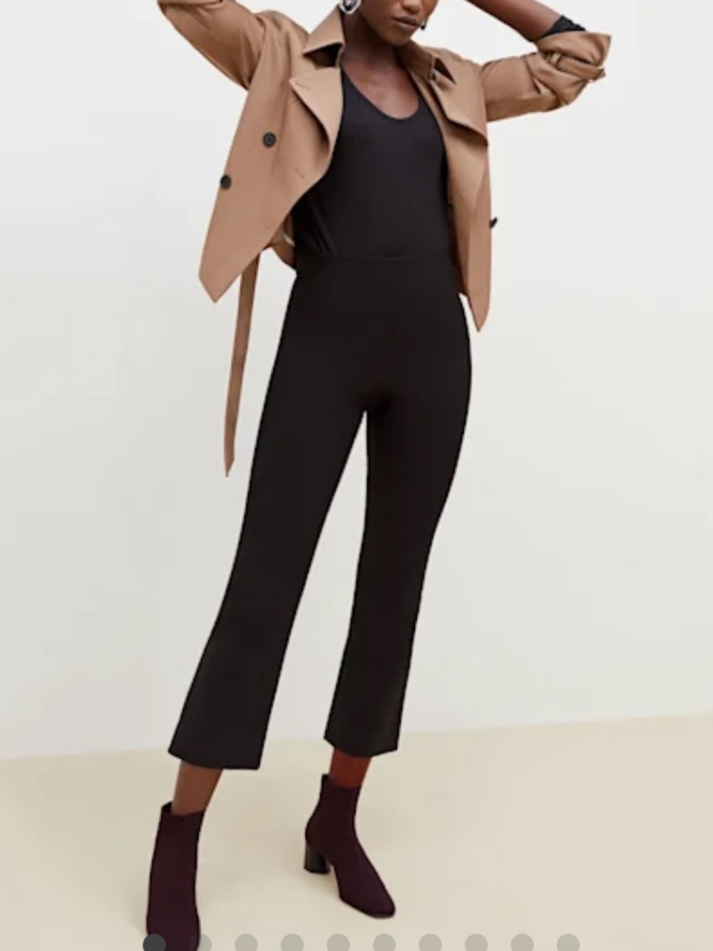 MM LaFleur Oshima Pants Black Side zip cropped flare 12